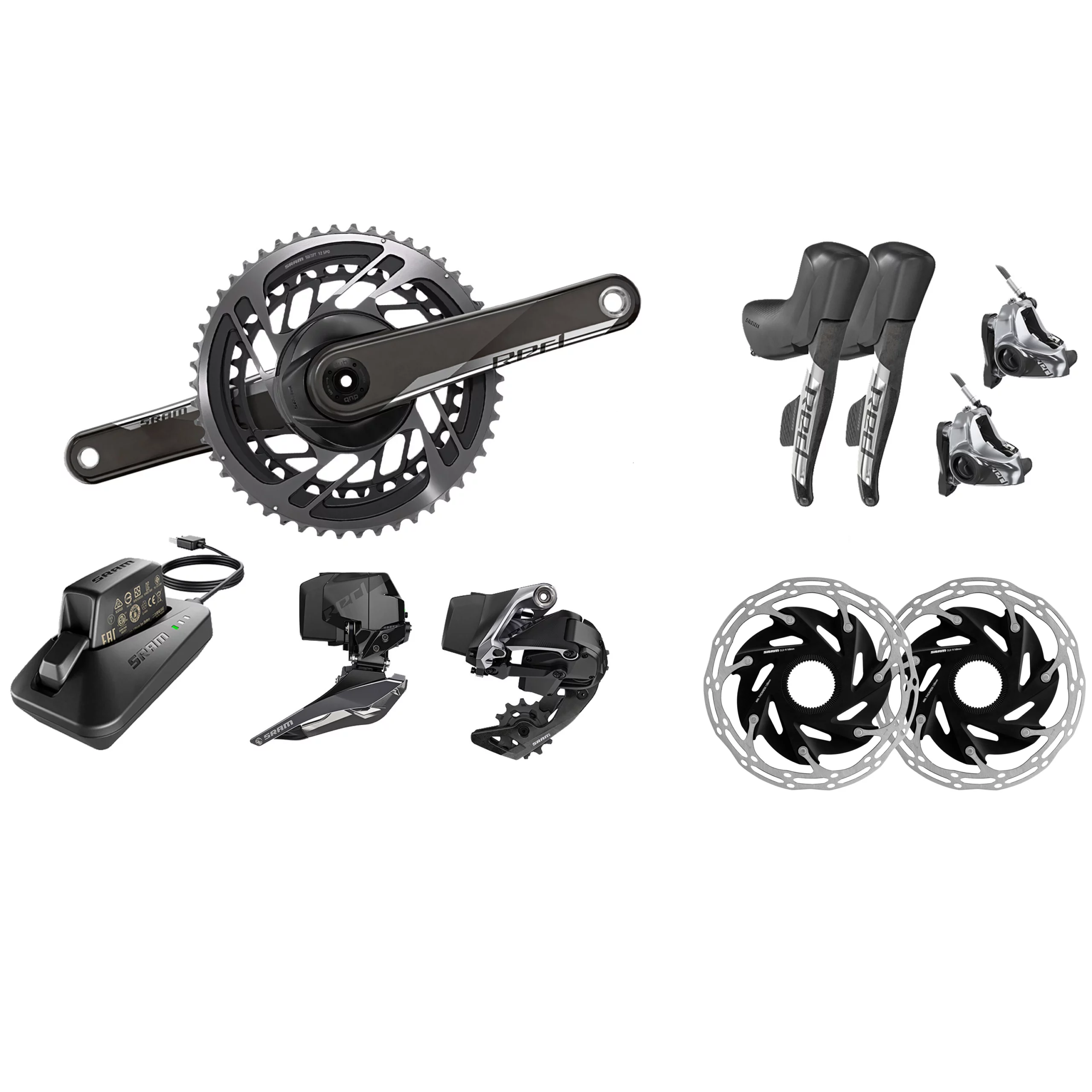 Groupe Complet SRAM RED AXS 2x12 Vitesses à Disques 1 Groupe Complet SRAM RED AXS 2x12 Vitesses à Disques